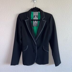 L.A.M.B Women’s Black Polyester Blend Blazer Suit Separate Green Lined